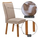 Ver imagem 2 de Conjunto com 2 Cadeiras Lisa Estrutura em MDF Veludo Creme Moderna 60cm