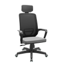 Ver imagem 1 de Cadeira Silver Relax Standard C/ Apoio de Cabeça Rodizio Pu Plaxmetal Adrix Preto