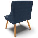 Ver imagem 6 de Kit 4 Cadeiras Decorativas Sala de Jantar Pés Palito de Madeira Firenze Suede Azul Marinho/Natural G
