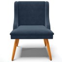 Ver imagem 7 de Kit 4 Cadeiras Decorativas Sala de Jantar Pés Palito de Madeira Firenze Suede Azul Marinho/Natural G
