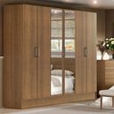 Ver imagem 1 de Guarda-Roupa Casal Madesa Vip Plus 6 Portas Batentes com Espelho Rustic Cor:Rustic