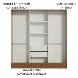 Guarda-Roupa Casal Madesa Vip Plus 6 Portas Batentes com Espelho Rustic Cor:Rustic - 5