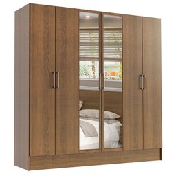 Guarda-Roupa Casal Madesa Vip Plus 6 Portas Batentes com Espelho Rustic Cor:Rustic - 2