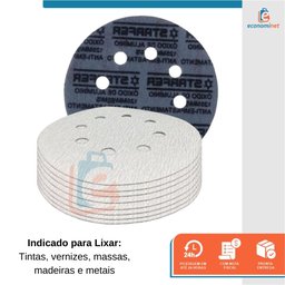 Kit 10 Un Disco de Lixa Fecho de Contato Branco 150mm Grão 320 Starfer - 4