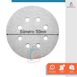 Kit 10 Un Disco de Lixa Fecho de Contato Branco 150mm Grão 320 Starfer - 2