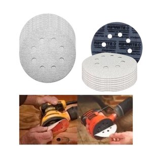 Kit 10 Un Disco de Lixa Fecho de Contato Branco 150mm Grão 320 Starfer