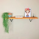 Ver imagem 1 de Prateleira de Parede Pirâmide 100cm Carvalho e Preto