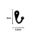 Ver imagem 2 de Kit 10 Cabide Gancho Simples Pequeno Preto Ref. 6100 - Loth