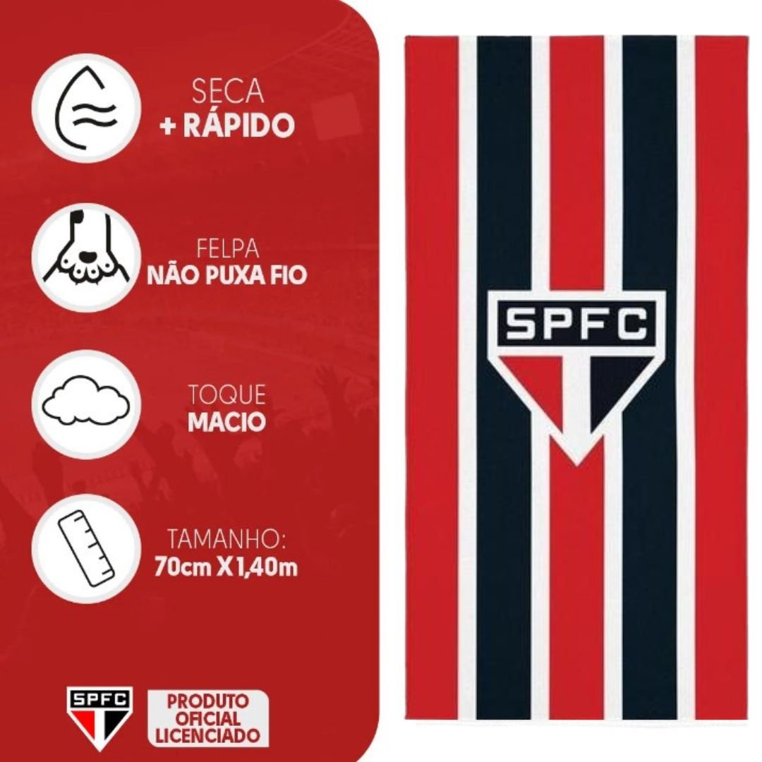 Toalha de Banho e Praia Time São Paulo Aveludada Transfer 70 X 1,40 Lepper - 6