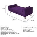Ver imagem 5 de Recamier Baú Félix Solteiro 160 cm Suede - Doce Sonho Móveis ML/R1/FELIX/160/B/S Roxo