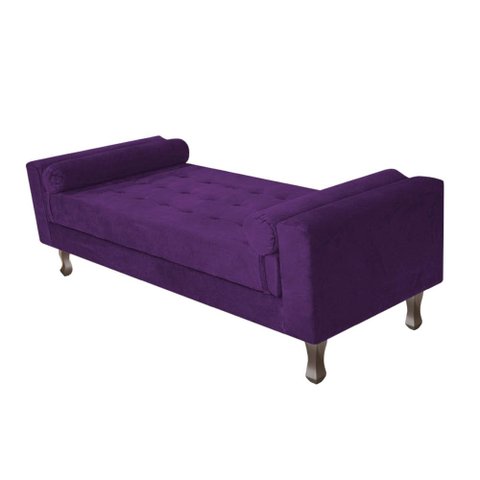 Recamier Baú Félix Solteiro 160 cm Suede - Doce Sonho Móveis ML/R1/FELIX/160/B/S Roxo