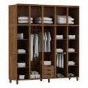 Ver imagem 3 de Quarto de Casal Grécia: Guarda-Roupa 10 Portas c/ Espelho Cama Cômoda 4 Gavetas Madeira Pinus Imbuia