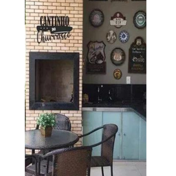 Cantinho Do Churrasco - MDF - Preto - Placa Escrita Aplique Decoração - 30x15cm - 3