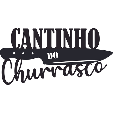 Cantinho Do Churrasco - MDF - Preto - Placa Escrita Aplique Decoração - 30x15cm