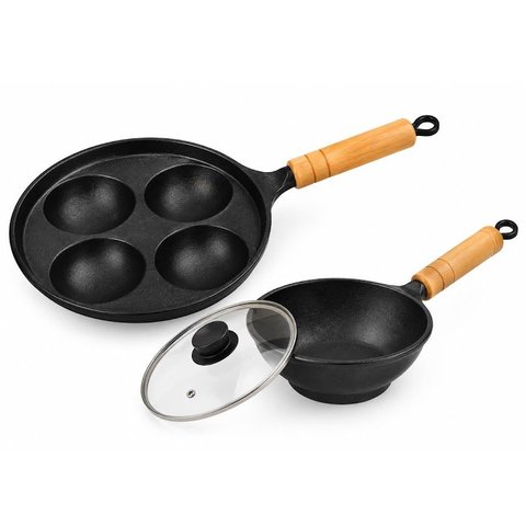Kit Frigideira 4 Ovos Antiaderente Frigideira Ovo 14cm Tampa