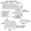 Ver imagem 4 de Sofá de Canto Modulado 268cm - 232cm 4 Lugares These Linho Bege - Sallar Home