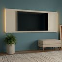 Ver imagem 1 de Painel para TV até 70 Polegadas com LED 2,20m Shop Off White Bege Ac Off White Bege Ac - Olivar Móve
