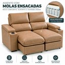 Ver imagem 2 de Sofá 2 Lugares 1,70m Retrátil e Reclinável Malibu Bom Pastor Castor Veludo PU