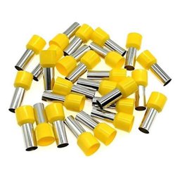 20x Kit Terminal Tubular Ilhós 70mm Amarelo Pré Isolado - 3