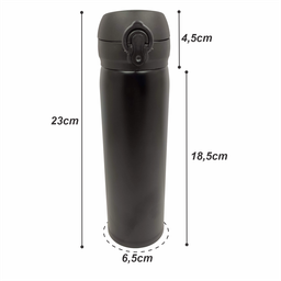 Garrafa Térmica Infantil Mini Garrafinha Inox Quente Frio Trava de Segurança Inquebrável 420 Ml Pret - 5