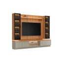 Ver imagem 2 de Conjunto Painel Rack 2 Cristaleiras Been Mdp/mdf Tv até 75 Canela/gris G77 - Gran Belo
