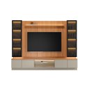 Ver imagem 5 de Conjunto Painel Rack 2 Cristaleiras Been Mdp/mdf Tv até 75 Canela/gris G77 - Gran Belo