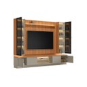 Ver imagem 7 de Conjunto Painel Rack 2 Cristaleiras Been Mdp/mdf Tv até 75 Canela/gris G77 - Gran Belo