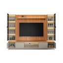 Ver imagem 6 de Conjunto Painel Rack 2 Cristaleiras Been Mdp/mdf Tv até 75 Canela/gris G77 - Gran Belo
