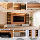 Ver imagem 3 de Conjunto Painel Rack 2 Cristaleiras Been Mdp/mdf Tv até 75 Canela/gris G77 - Gran Belo