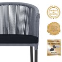 Ver imagem 3 de Mesa com 4 Cadeiras de Jantar Roma 100cm e Noronha em Aluminío Preto Corda Nautica Estofado 12 Trama