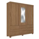 Ver imagem 1 de Guarda Roupa Casal 3 Portas de Correr 9 Gavetas Morretes com Espelho Jatobá - Santos Andirá