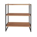 Ver imagem 4 de Nicho Parede Industrial 3 Nichos MDF-MDP Nogal com Preto F5 Office