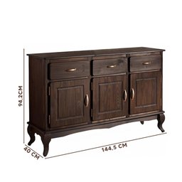 Aparador Buffet Rústico Madeira Maciça Imbuia Shop JM - 4