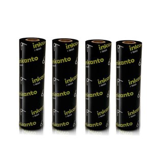 4 Rolos de Ribbon de Cera 110x74m Zebra Argox Elgin Tsc God