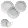 Jogo de Jantar e Chá Porcelana 30 Peças com Partos Rasos e Fundos Branco Folk Germer - 1