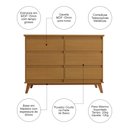 Ver imagem 3 de Cômoda para Quarto Londres com 6 Gavetas - Nature