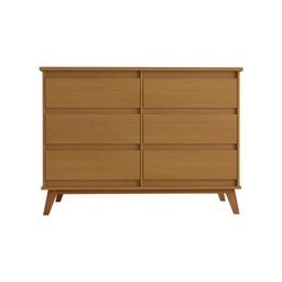 Cômoda para Quarto Londres com 6 Gavetas - Nature - 4 Cômoda para Quarto Londres com 6 Gavetas - Nature - 4