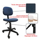 Ver imagem 3 de Cadeira De Escritório Secretaria Giratória Com Regulagem de Altura JSerrano Azul Com Preto
