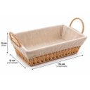 Ver imagem 3 de Cesta Pão Alimentos Retangular 32cm Alças Forro em Tecido