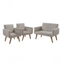 Ver imagem 1 de Conjunto Anabelle 2 Poltronas de 1 Lugar 1 Poltrona 2 Lugares Braço Unidecor Bege