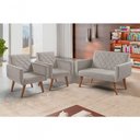 Ver imagem 2 de Conjunto Anabelle 2 Poltronas de 1 Lugar 1 Poltrona 2 Lugares Braço Unidecor Bege