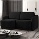 Ver imagem 1 de Sofá Cama Modulado Retrátil e Reclinável Decorativo Varsóvia 176cm Veludo Preto G33 - Gran Belo