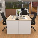 Ver imagem 2 de Estação de Trabalho Mesa Plataforma Escritório 1200x600 2 Lugares Netmobil - Dubai/branco