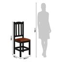 Ver imagem 2 de Mesa com 8 Cadeiras de Madeira 200x88 Preto com Estofado Marrom Nemargi