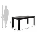 Ver imagem 3 de Mesa com 8 Cadeiras de Madeira 200x88 Preto com Estofado Marrom Nemargi