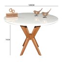 Ver imagem 2 de Mesa Jantar Pandora Tampo Redondo Laca com Vidro 120cm Branco