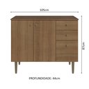 Ver imagem 3 de Balcão Gabinete 3 Portas 1 Gaveta Rustic Gourmet Madesa