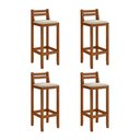 Ver imagem 1 de Kit 4 Banquetas em Madeira Maciça Ibiza Balcão 98 Cm - Malbec Assento Off White