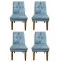 Ver imagem 1 de Kit 4 Cadeiras de Jantar Helena Tecido Pena Azul Ceu - Dominic Decor