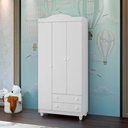 Ver imagem 1 de Guarda Roupa Lara 3 Portas e 2 Gavetas Branco
